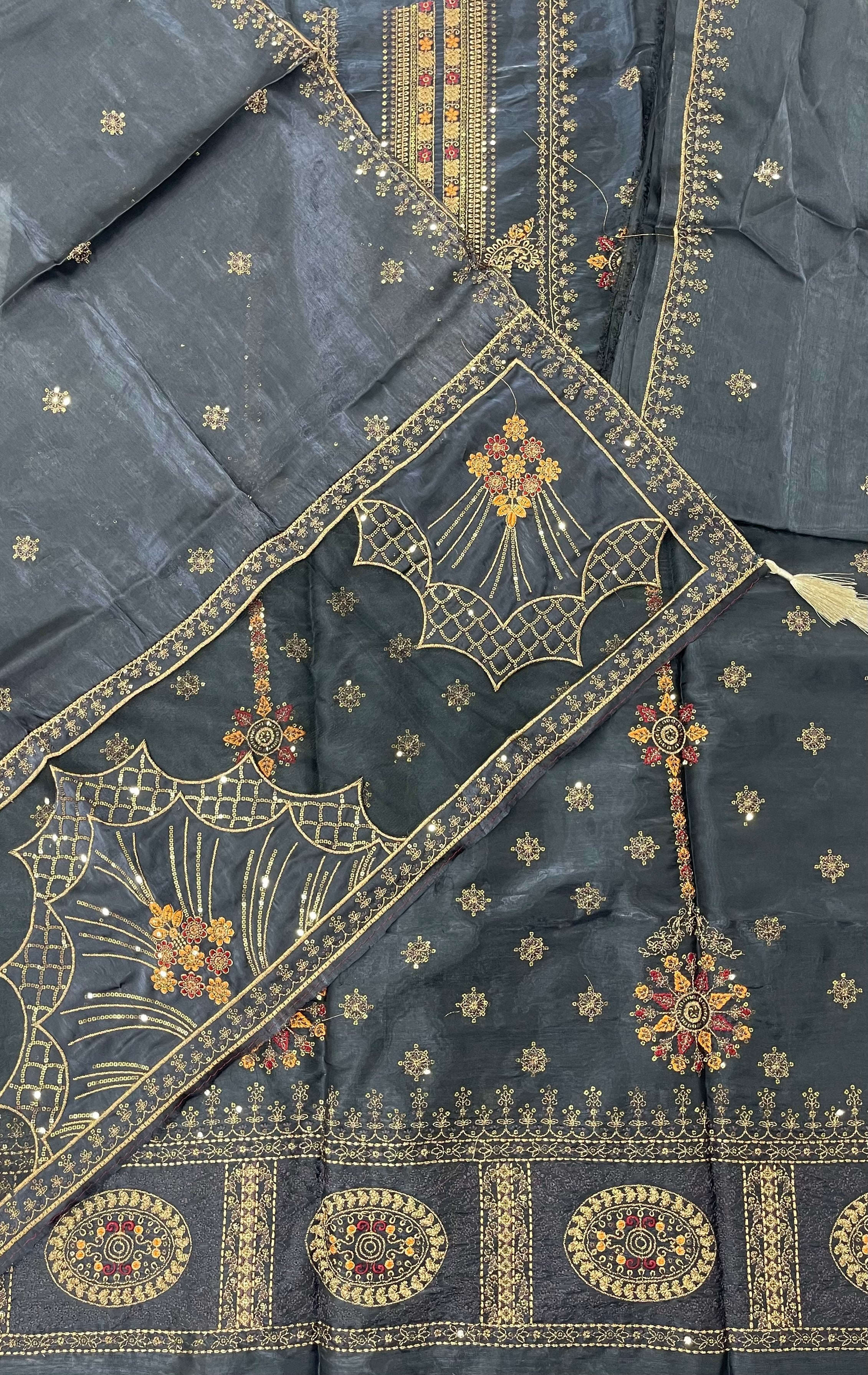 Qadri Arts – Noir Imperial Sheesha Silk – 2PC