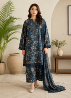 Imrozia – Midnight Fleur Printed Lawn – 3PC