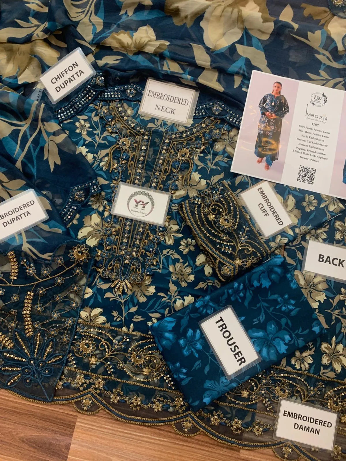 Imrozia – Midnight Fleur Printed Lawn – 3PC