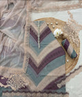 Maria B Inspired Luxury Lawn 3 Piece Suit – Pastel Chevron Embroidered Edition