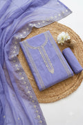 Qadri arts Lavender Chikankari Embroidered Lawn -3PC