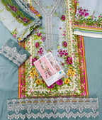 Maria B – Aqua Garden Floral Embroidered Lawn – 3PC