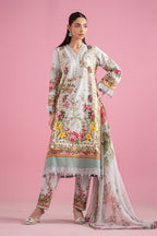 Maria B – Aqua Garden Floral Embroidered Lawn – 3PC