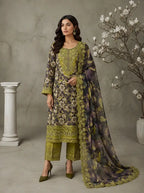 Ramsha – Olive Blossom Luxury Printed Lawn – 3PC