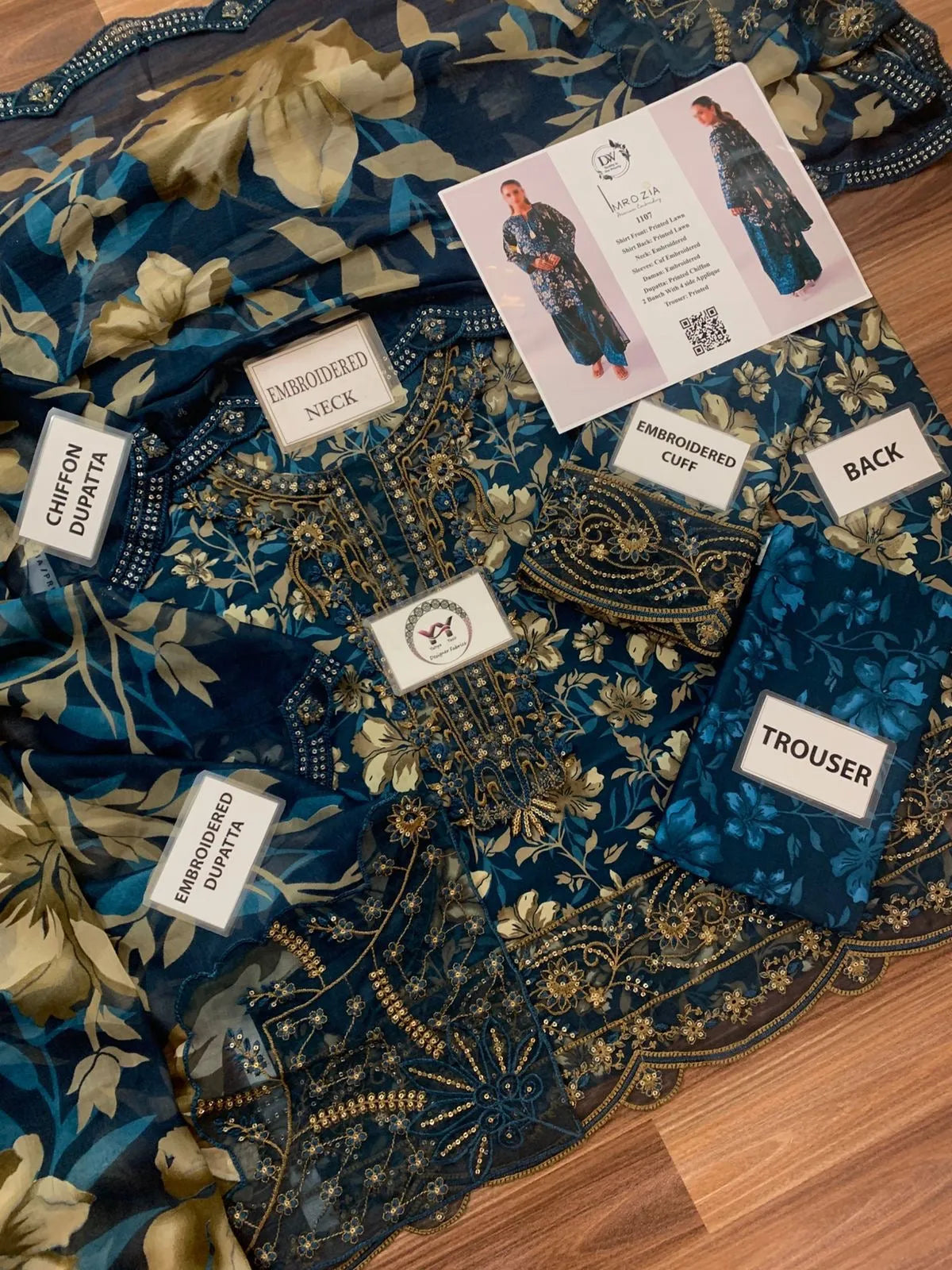Imrozia – Midnight Fleur Printed Lawn – 3PC