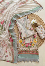 Maria B – Aqua Garden Floral Embroidered Lawn – 3PC