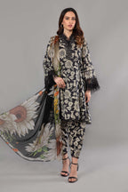 Maria B – Midnight Sunflower | Printed Lawn 3Pc
