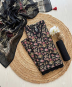 Izel – Noir Blossom Embroidered Lawn – 3PC