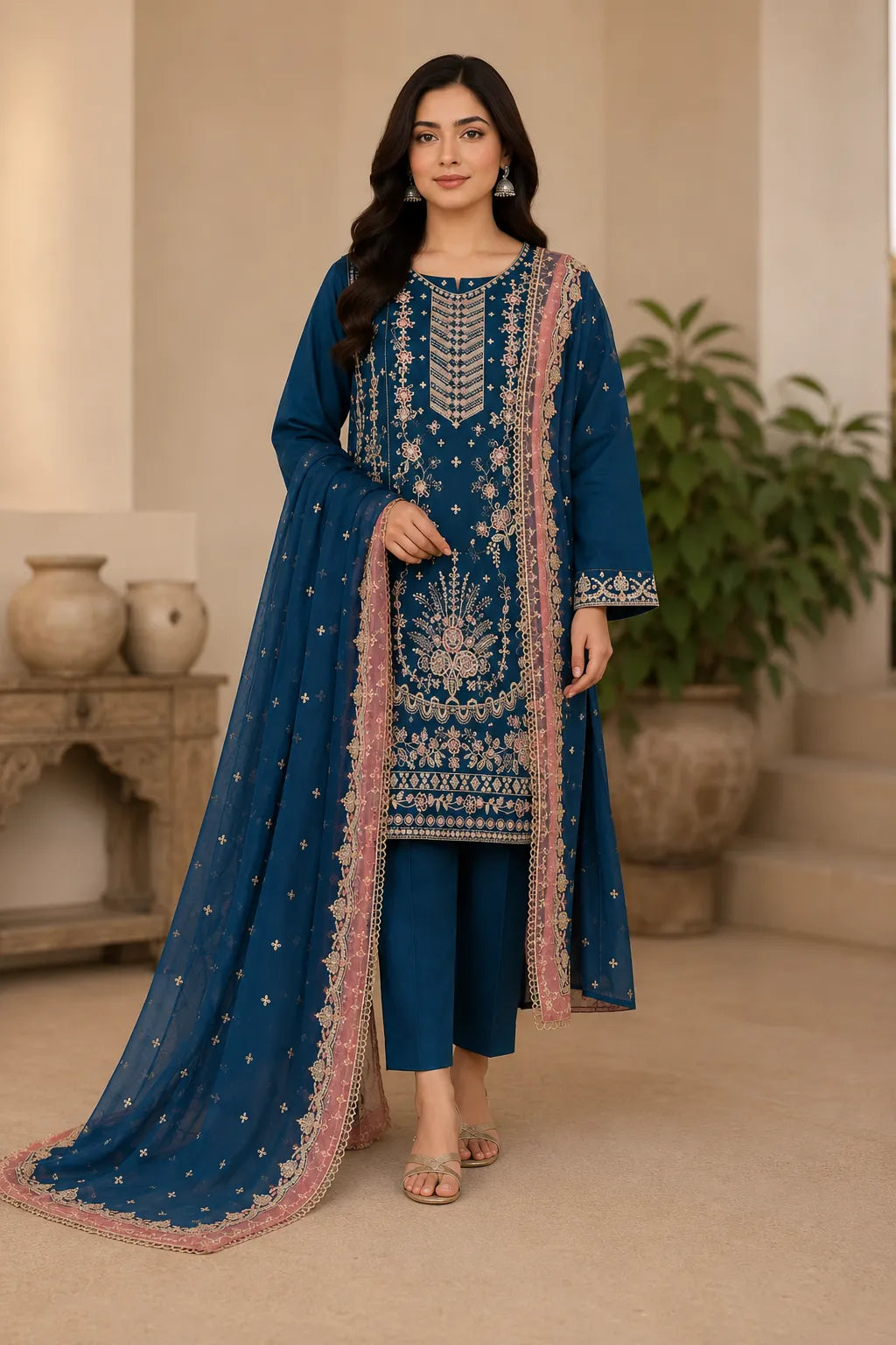 Aneela’s – Imperial Muse Embroidered Lawn – 3PC