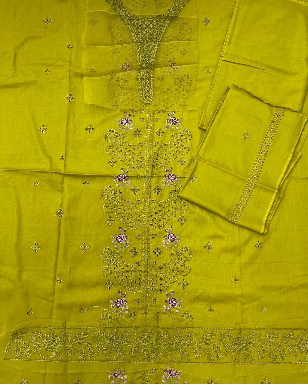 Qadri Arts – Lime Noor Embroidered Lawn – 2PC