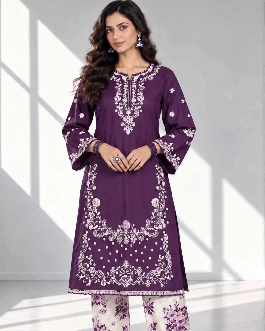 AMRAH — Dhanak Embroidered 2Pc
