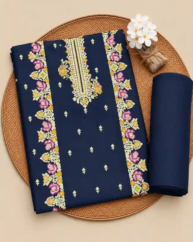 MUAJ — Embroidered Dhanak 2Pc