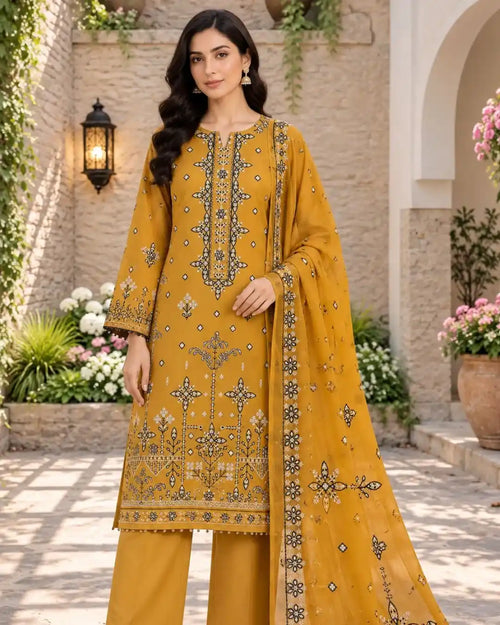 AKS-E-NOOR — Embroidered Viscose 3Pc