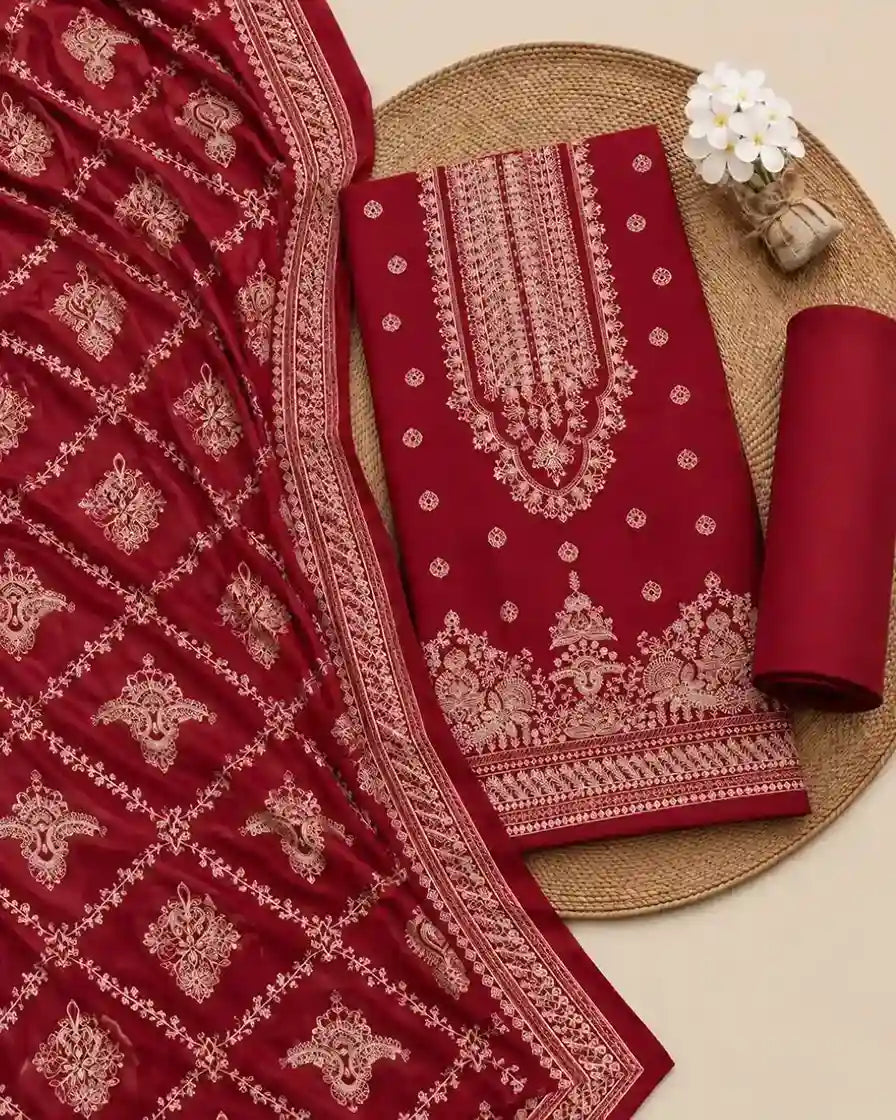 LAREEN — Embroidered Karandi 3Pc