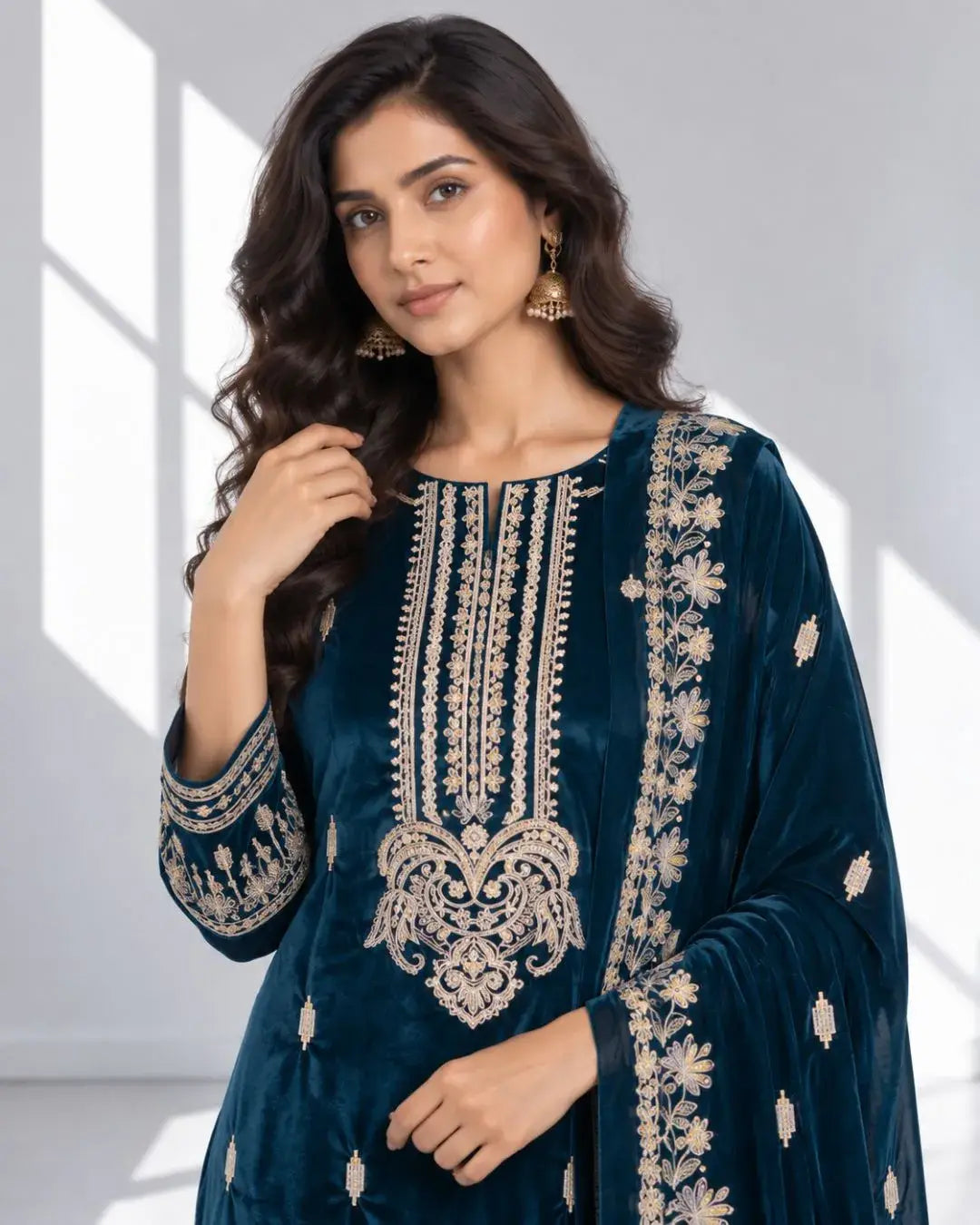 TURFA HASEEN — Embroidered Velvet 3Pc