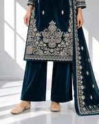 TURFA HASEEN — Embroidered Velvet 3Pc