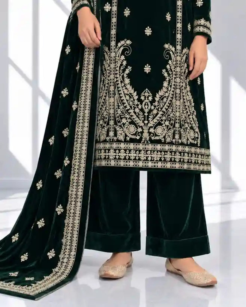 ZARPASH — Embroidered Velvet 3Pc