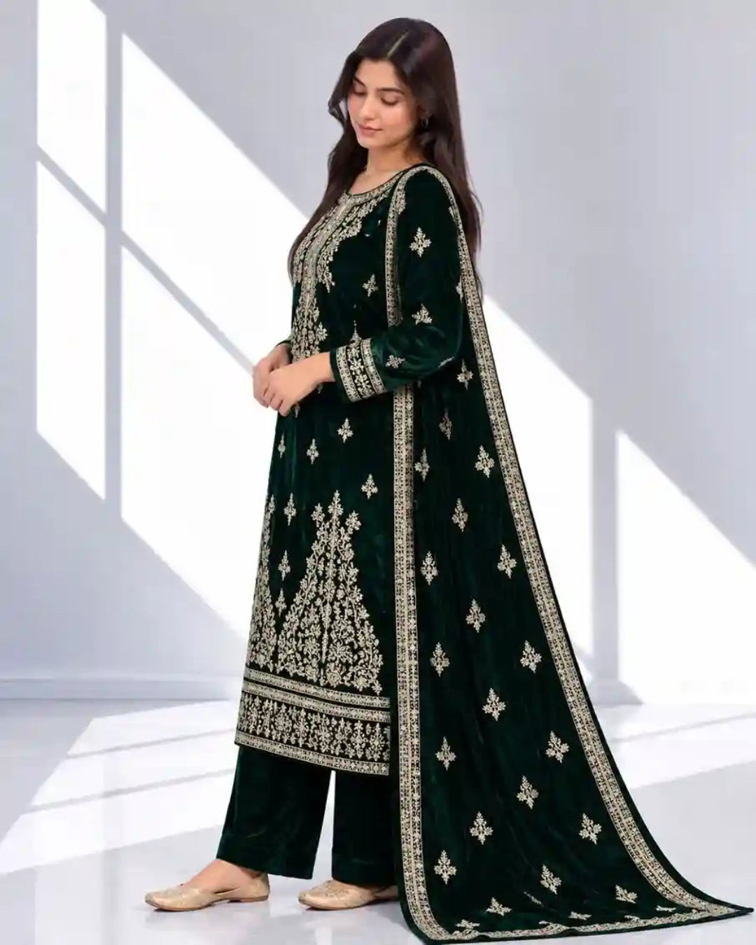 ZARPASH — Embroidered Velvet 3Pc