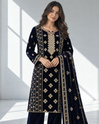 NAAZ — Embroidered Velvet 3Pc