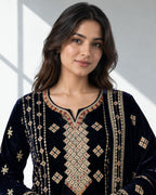 NAAZ — Embroidered Velvet 3Pc