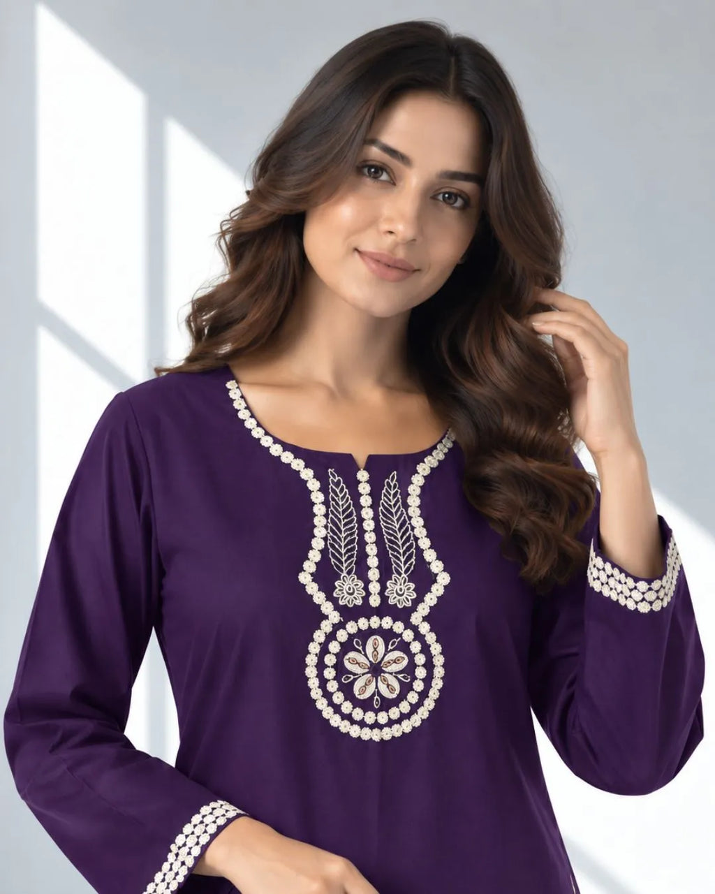 FALAK — Embroidered Dhanak 2Pc