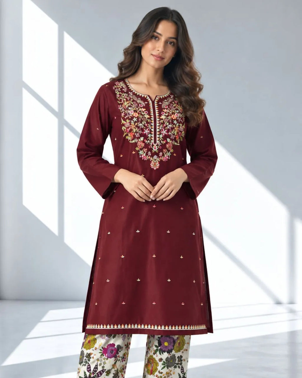ZAUQ — Embroidered Dhanak 2Pc