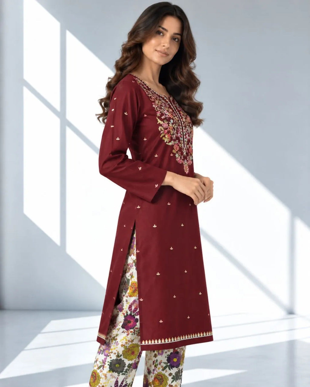 ZAUQ — Embroidered Dhanak 2Pc