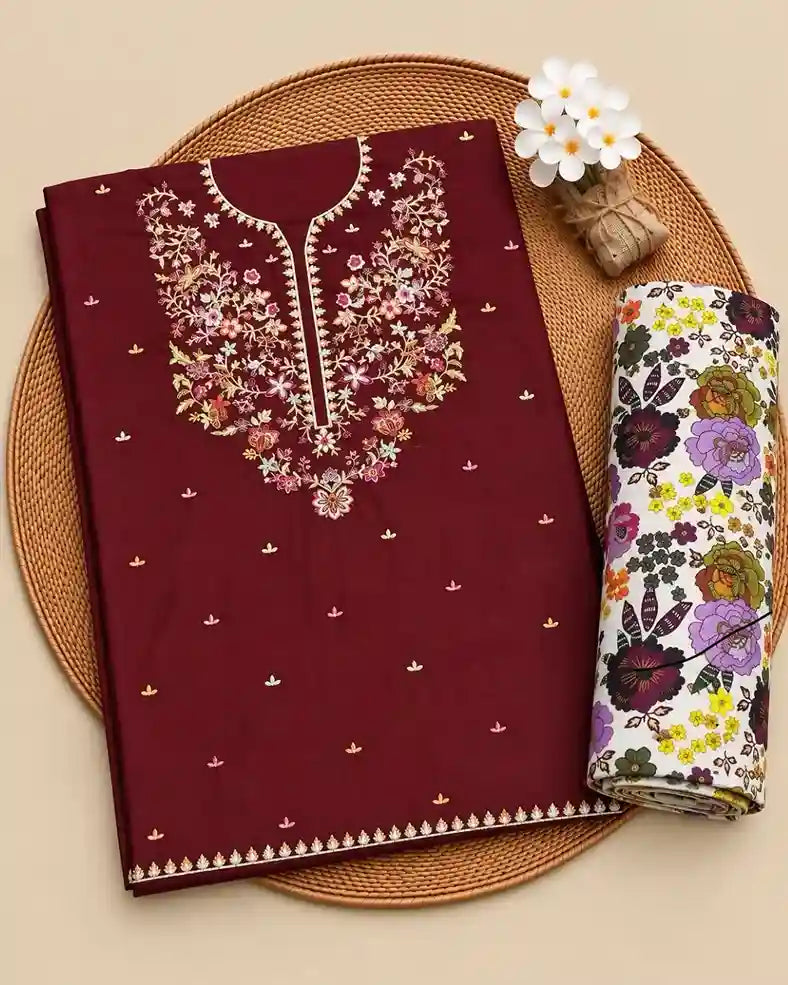 ZAUQ — Embroidered Dhanak 2Pc