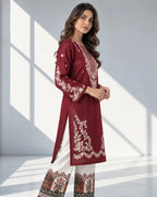 HOOR — Embroidered Dhanak 2Pc