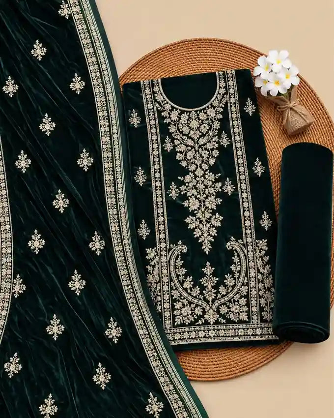 ZARPASH — Embroidered Velvet 3Pc
