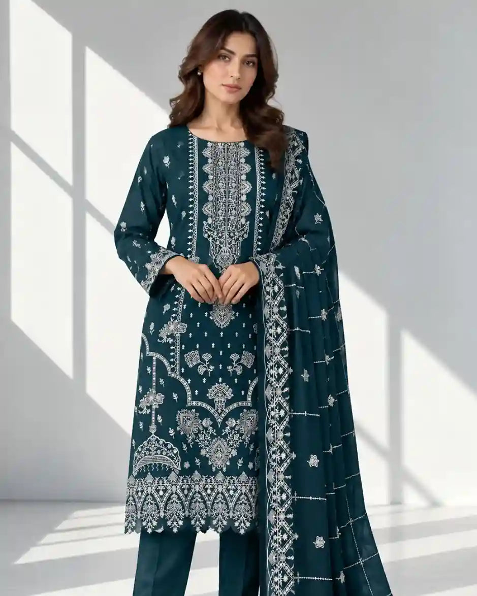 DIBAAJ — Embroidered Karandi 3Pc