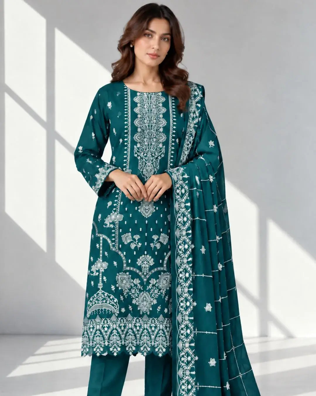 DIBAAJ — Embroidered Karandi 3Pc