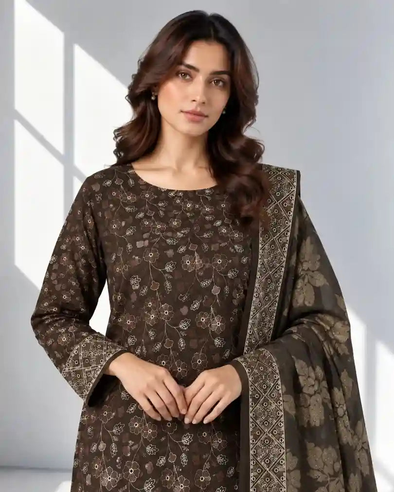 RAAZ-E-GUL — Embroidered Dhanak 3Pc
