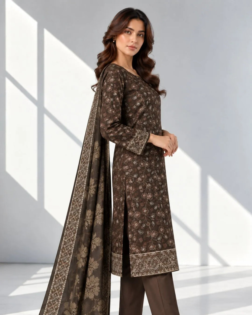 RAAZ-E-GUL — Embroidered Dhanak 3Pc