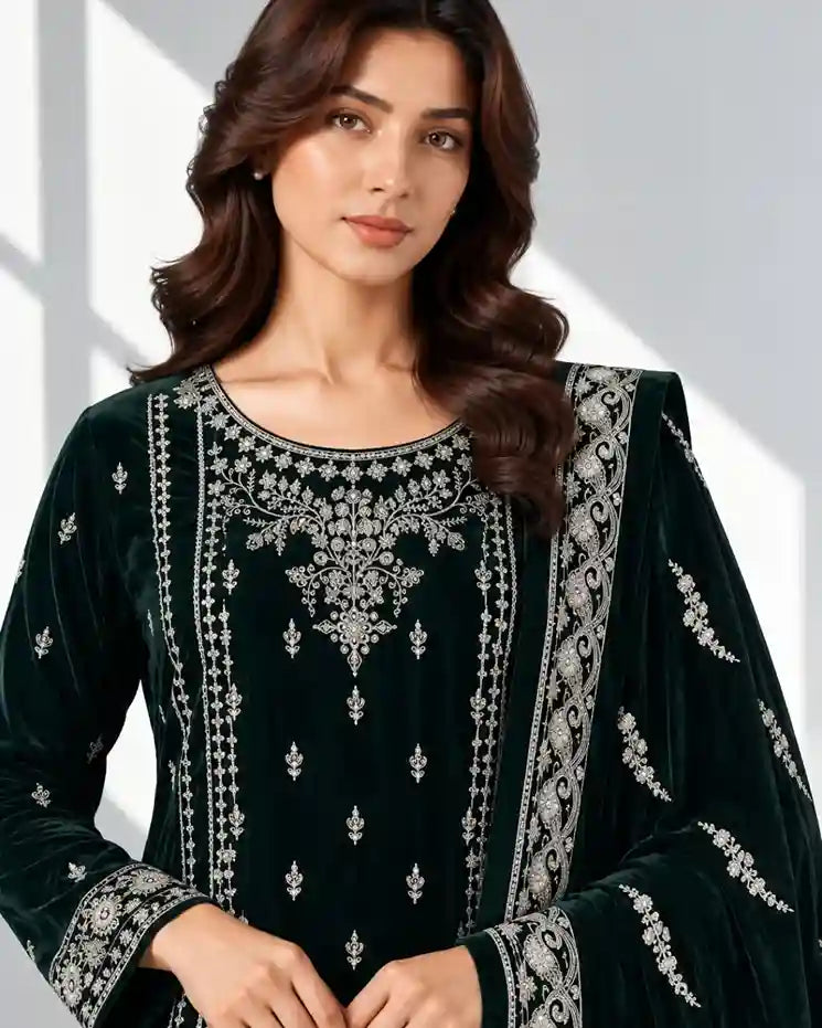 AFREEN — Embroidered Velvet 3Pc