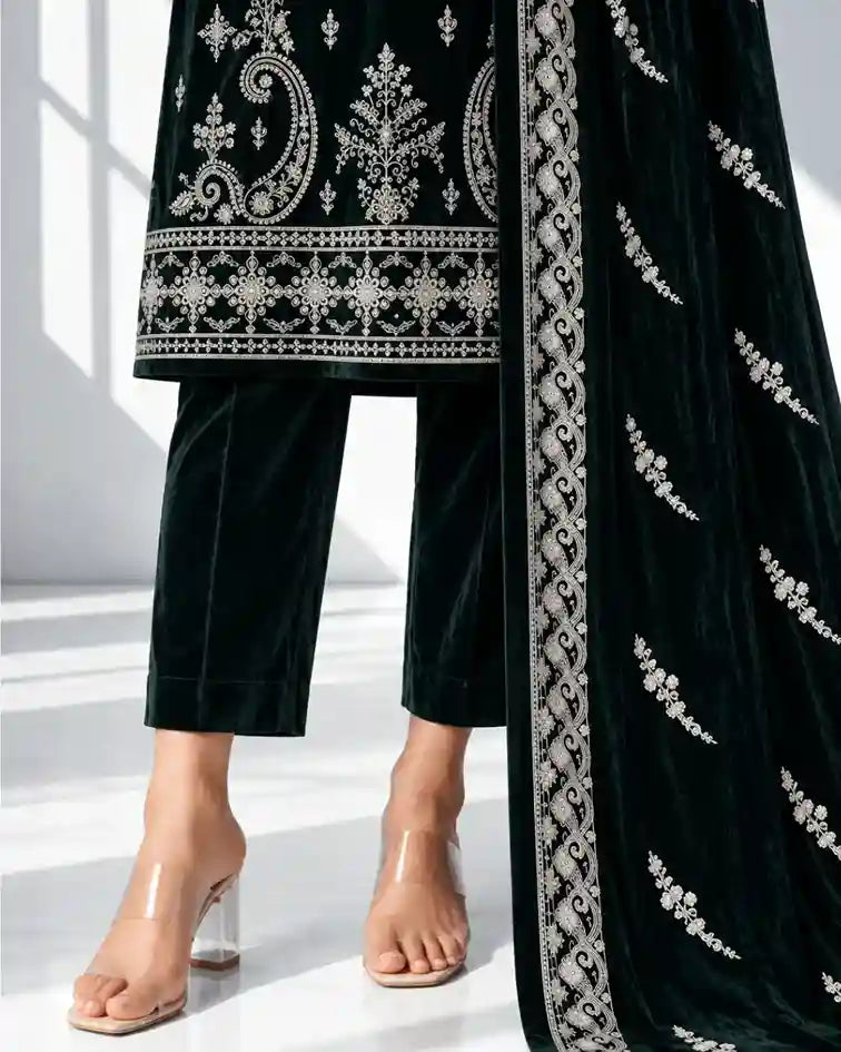 AFREEN — Embroidered Velvet 3Pc