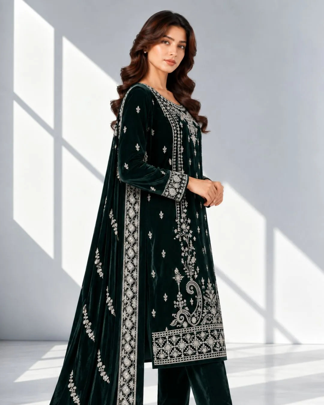 AFREEN — Embroidered Velvet 3Pc