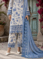 Jazmin – Sapphire Bloom Floral Luxury Lawn – 3PC