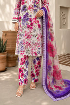 Maria.B – Floral Amethyst Embroidered Lawn | Luxury 3PC Collection