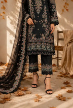 Qadri Arts – Midnight Opal Embroidered Luxury Lawn – 3PC
