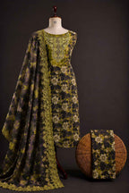 Ramsha – Olive Blossom Luxury Printed Lawn – 3PC