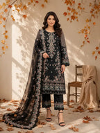 Qadri Arts – Midnight Opal Embroidered Luxury Lawn – 3PC