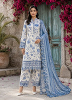 Jazmin – Sapphire Bloom Floral Luxury Lawn – 3PC